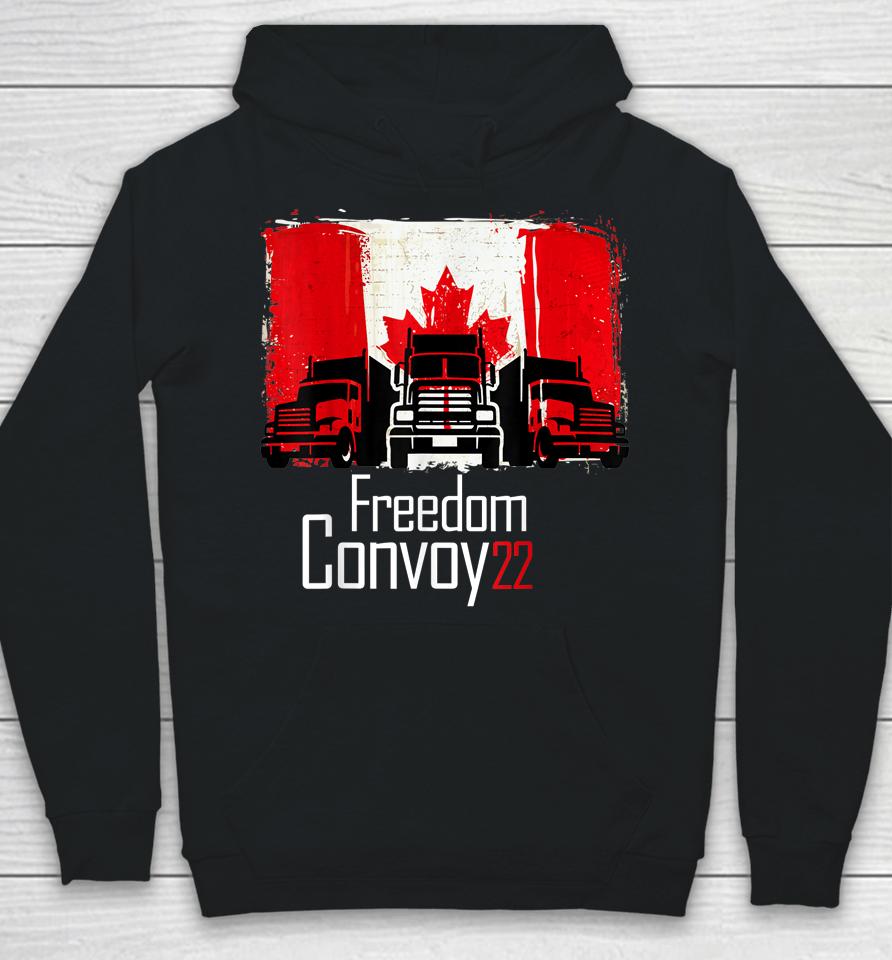 Canada Freedom Convoy 2022 Canadian Truckers Support Flag Hoodie