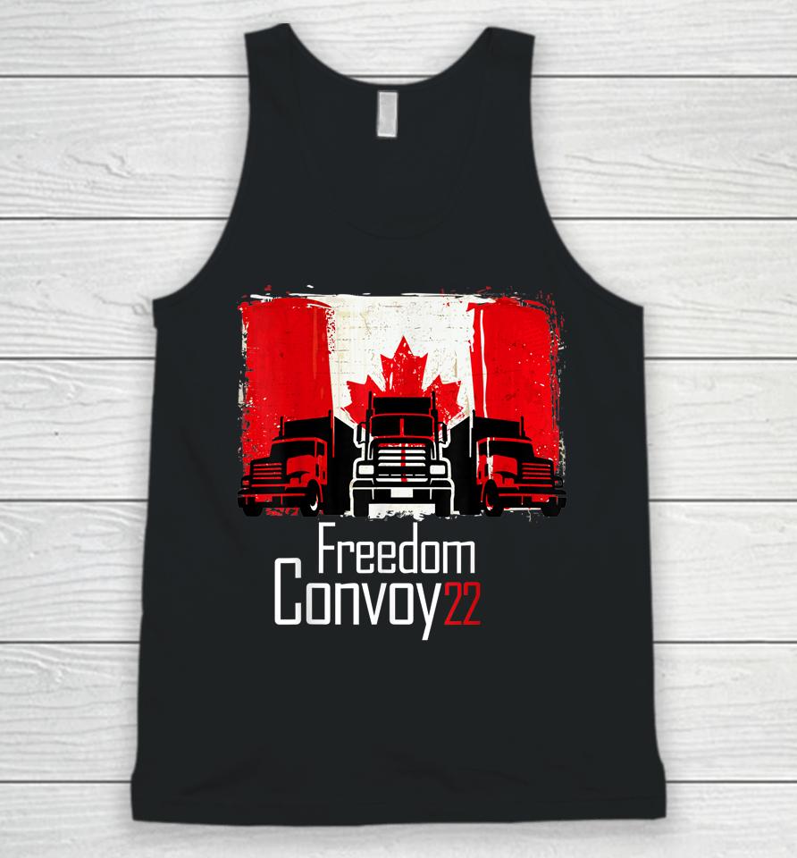Canada Freedom Convoy 2022 Canadian Truckers Support Flag Unisex Tank Top
