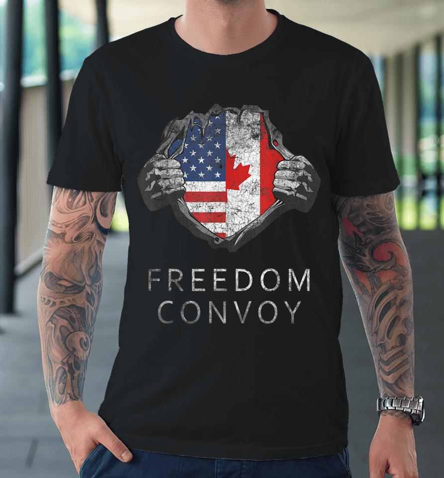 Canada Freedom Convoy 2022 Canadian Truckers Support Premium T-Shirt