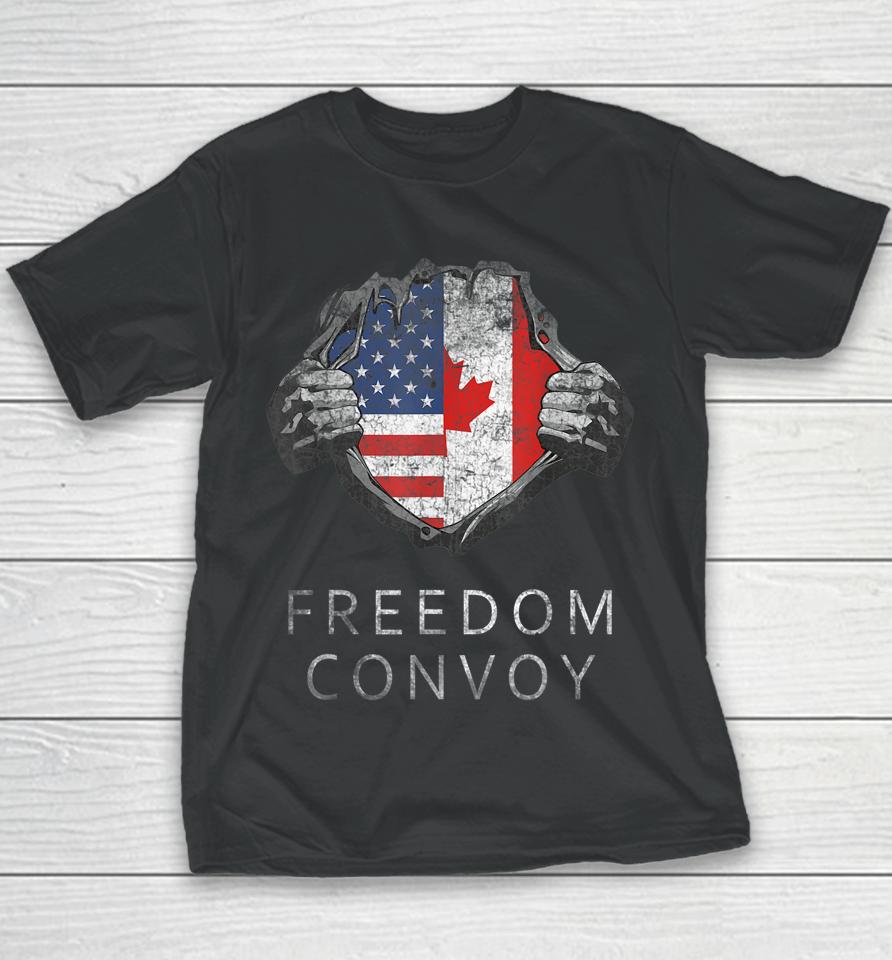Canada Freedom Convoy 2022 Canadian Truckers Support Youth T-Shirt