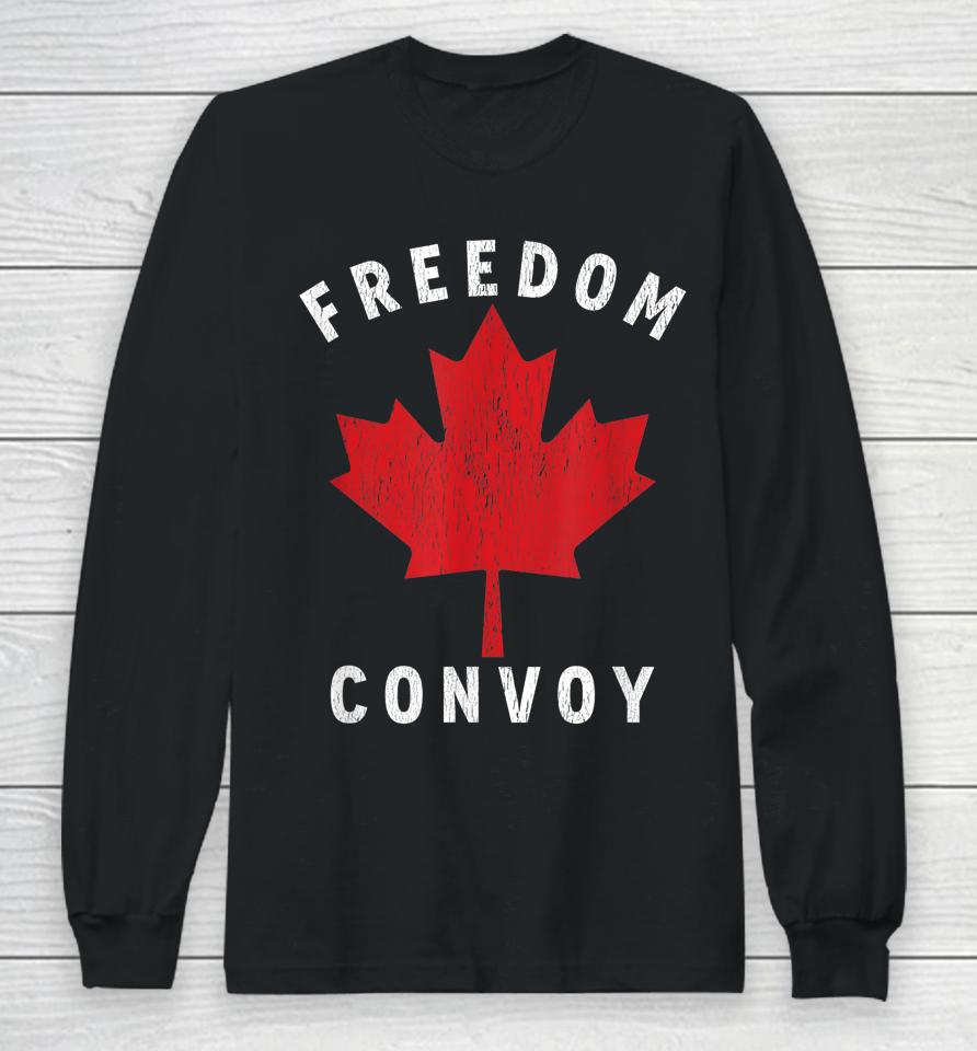 Canada Freedom Convoy 2022 Canadian Truckers Support Vintage Long Sleeve T-Shirt