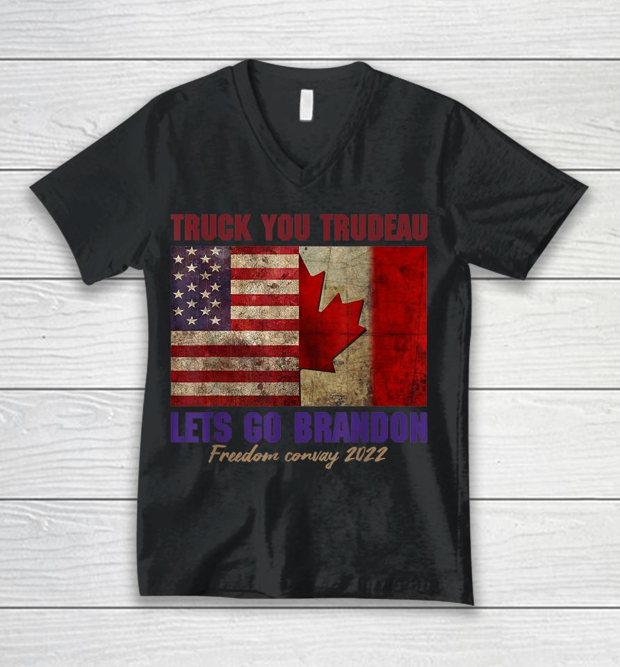 Canada Freedom Convoy 2022 Support Canadian Truckers Unisex V-Neck T-Shirt