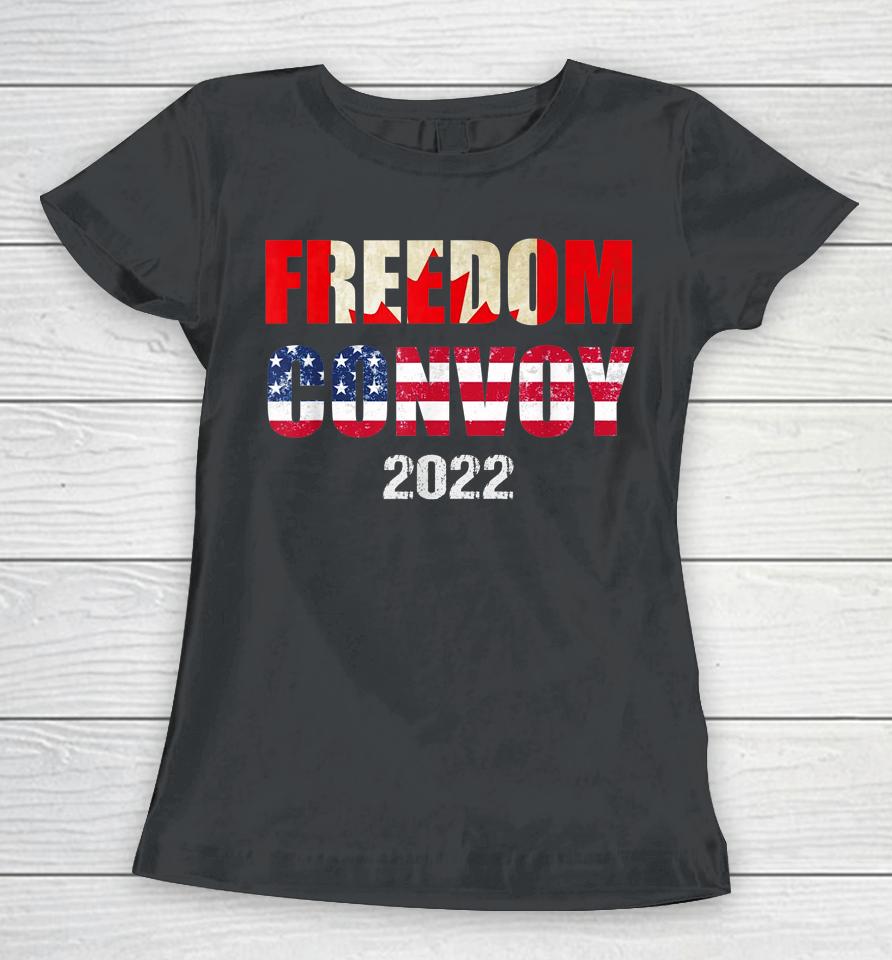 Canada Freedom Convoy 2022 Support Canadian Truckers Women T-Shirt