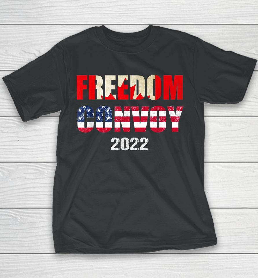 Canada Freedom Convoy 2022 Support Canadian Truckers Youth T-Shirt