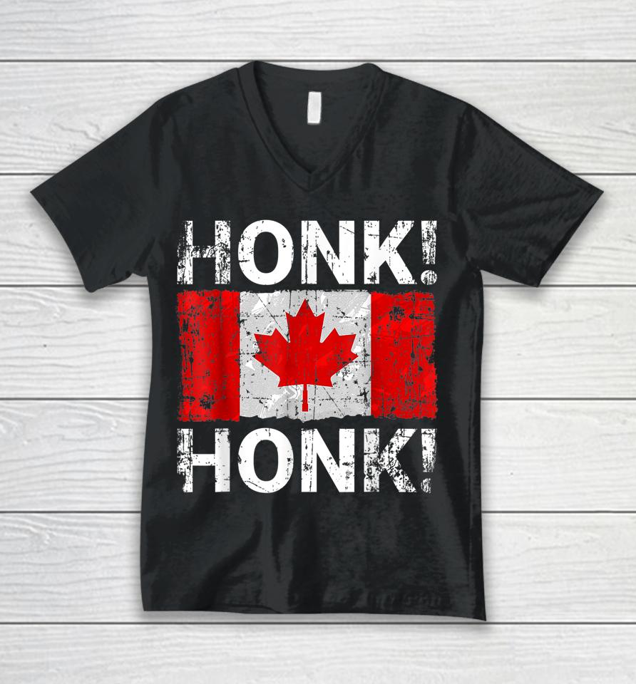 Canada Freedom Convoy 2022 Truckers Honk Honk Unisex V-Neck T-Shirt