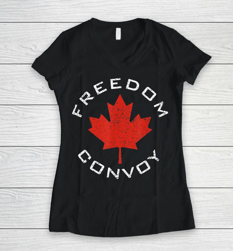 Canada Freedom Convoy Women V-Neck T-Shirt