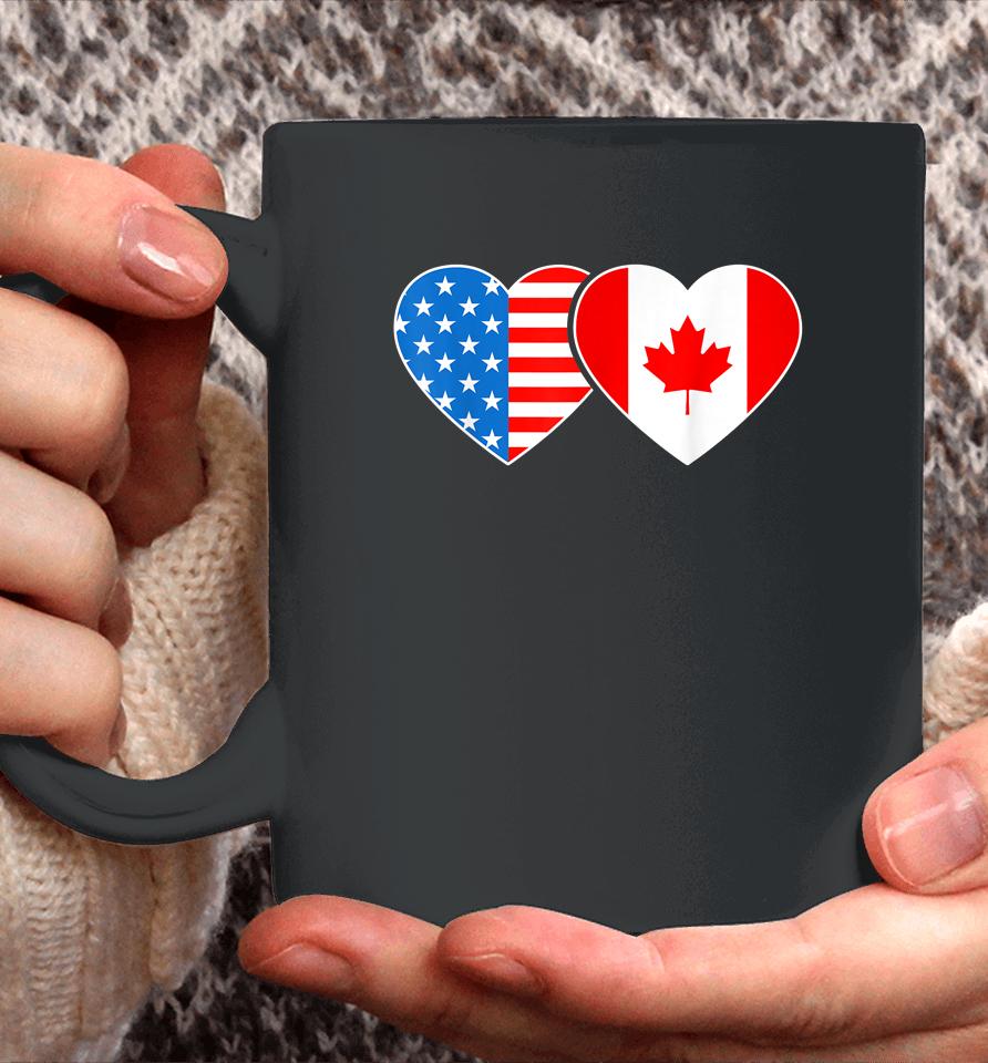 Canada Usa Flag Shirt Heart Canadian Americans Love Coffee Mug