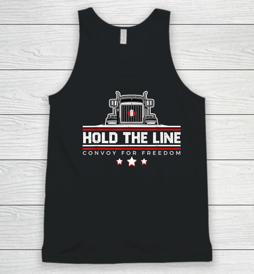 Canadian Flag Hold The Line Freedom Convoy 2022 Truck Driver Unisex Tank Top