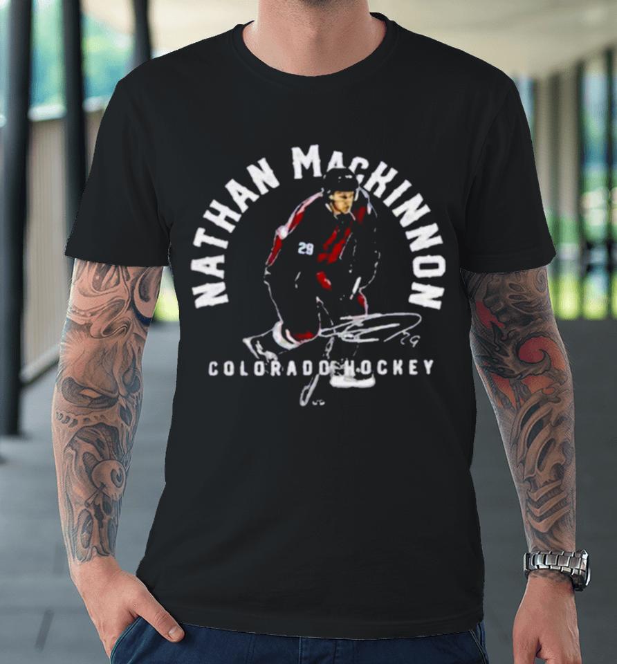Canadian Professional Ice Hockey Colorado Avalanche Nathan Mackinnon Emblem Premium T-Shirt