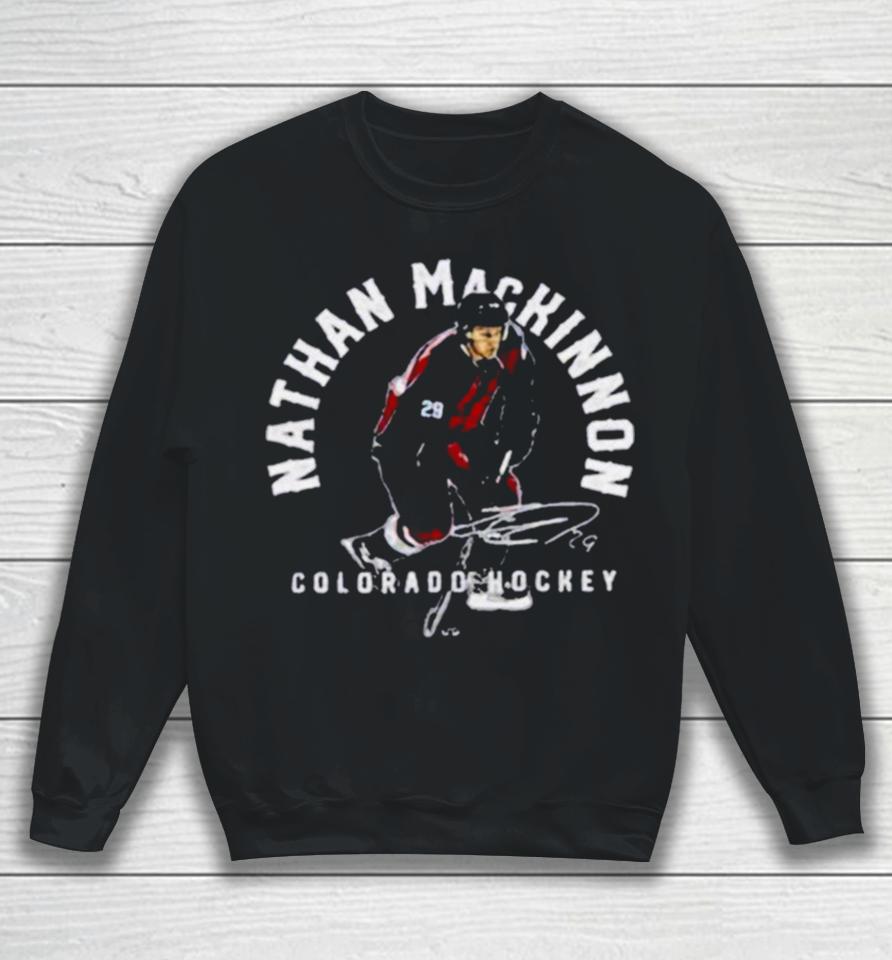 Canadian Professional Ice Hockey Colorado Avalanche Nathan Mackinnon Emblem Sweatshirt