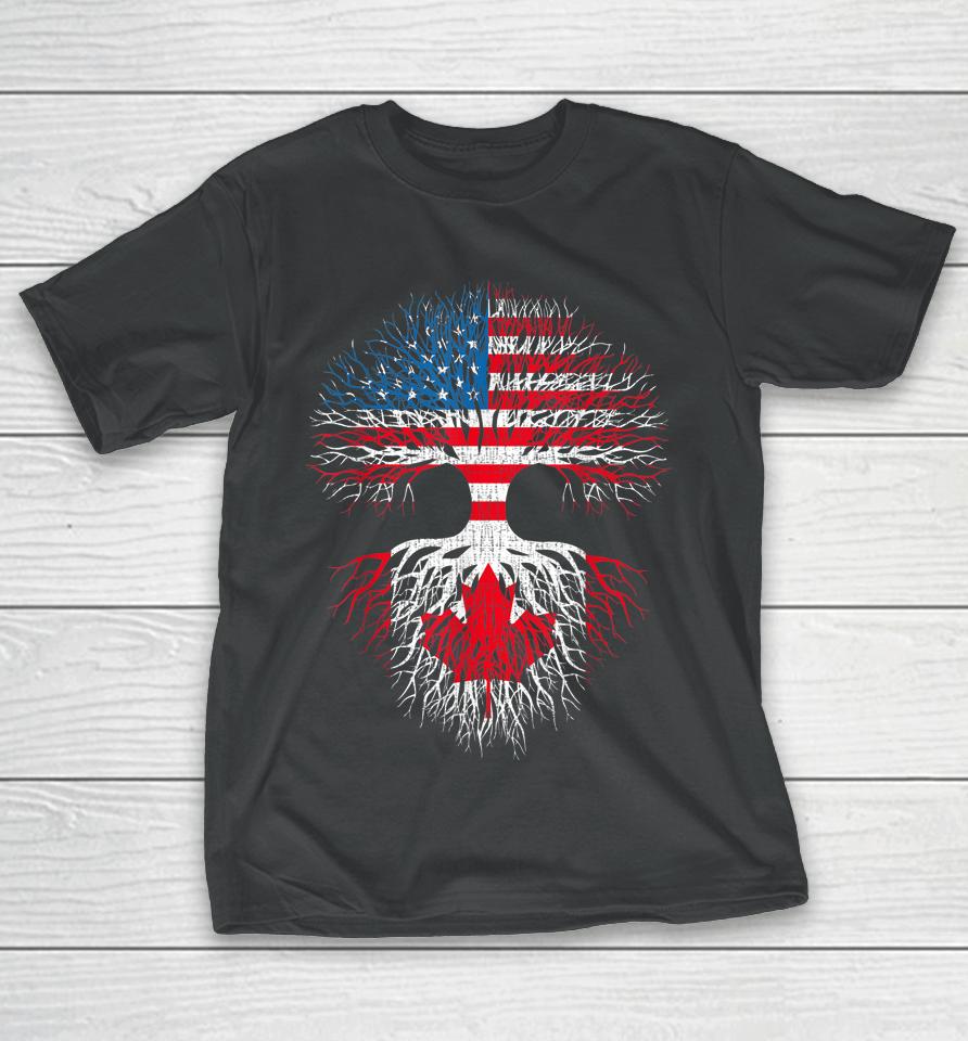 Canadian Roots American Grown Canada Flag T-Shirt