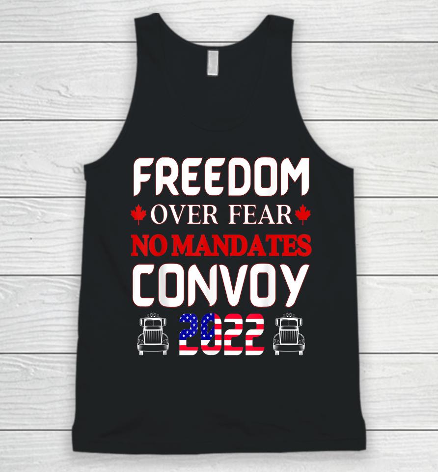 Canadian Truckers Freedom Over Fear No Mandates Convoy 2022 Unisex Tank Top