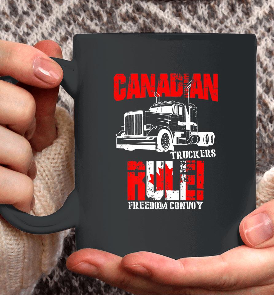 Canadian Truckers Rule Freedom Convoy 2022 Supporter Coffee Mug