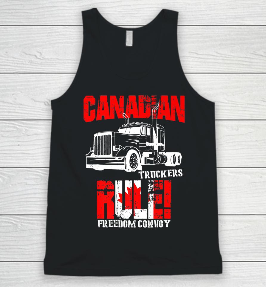 Canadian Truckers Rule Freedom Convoy 2022 Supporter Unisex Tank Top