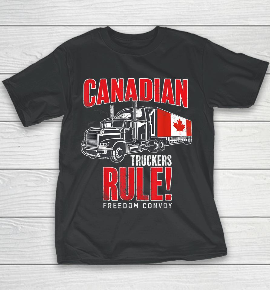 Canadian Truckers Rule  Freedom Convoy Youth T-Shirt
