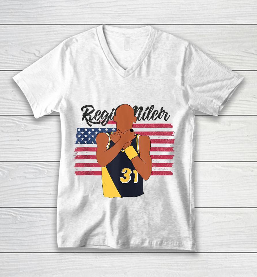 Candace Parker Reggie Miller Choke American Flag Unisex V-Neck T-Shirt
