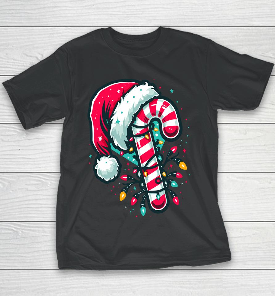 Candy Cane Crew Christmas Lights Family Matching Xmas Youth T-Shirt