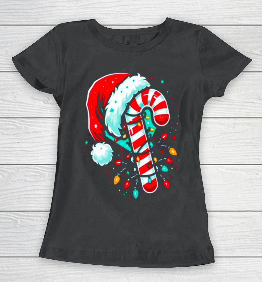 Candy Cane Crew Christmas Lights Women T-Shirt