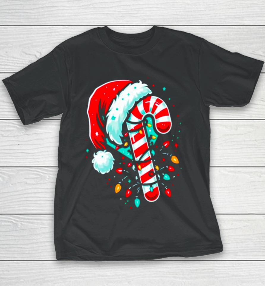 Candy Cane Crew Christmas Lights Youth T-Shirt