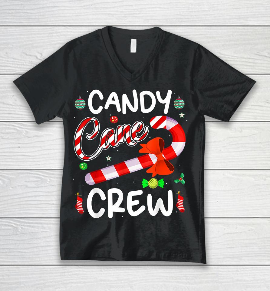 Candy Cane Crew Christmas Unisex V-Neck T-Shirt