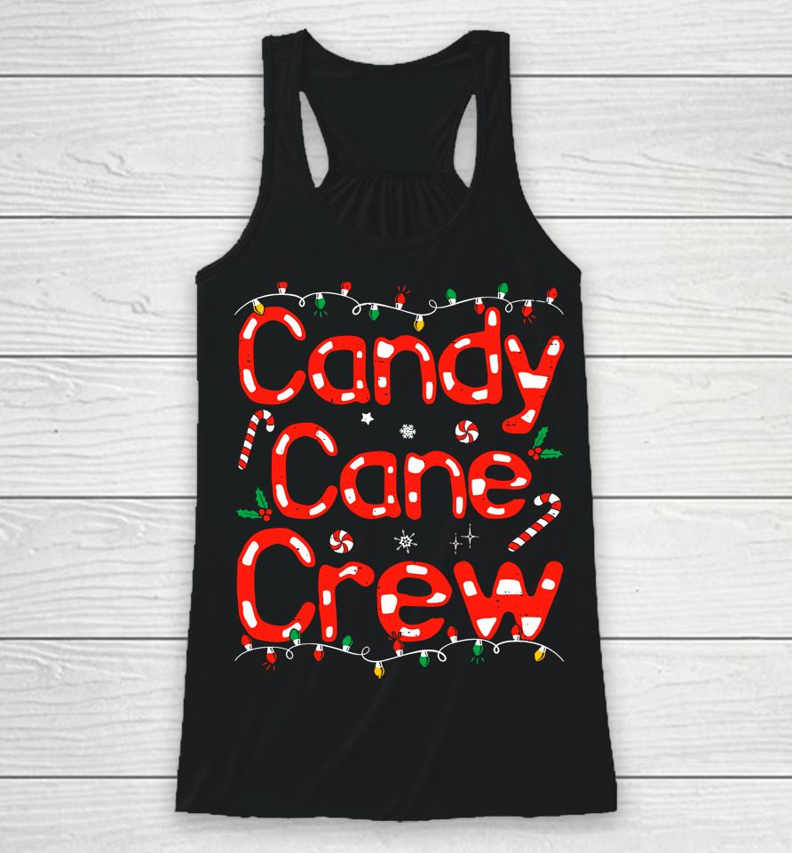Candy Cane Crew Funny Christmas Candy Cane Lover Xmas Pajama Racerback Tank