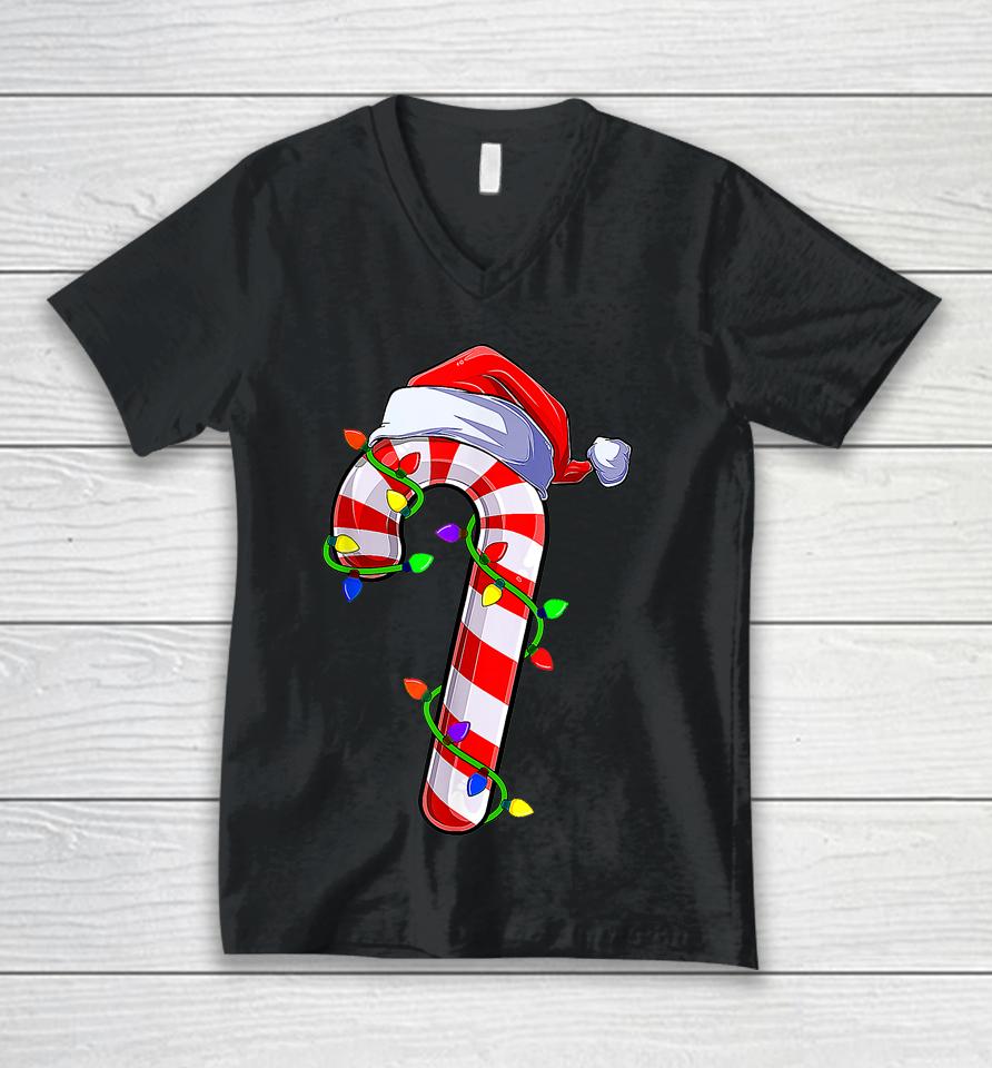 Candy Cane Crew Santa Christmas 2022 Unisex V-Neck T-Shirt