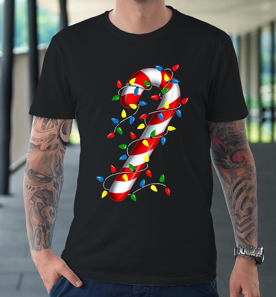 Candy Cane Merry And Bright Christmas Lights Candy Costume Premium T-Shirt