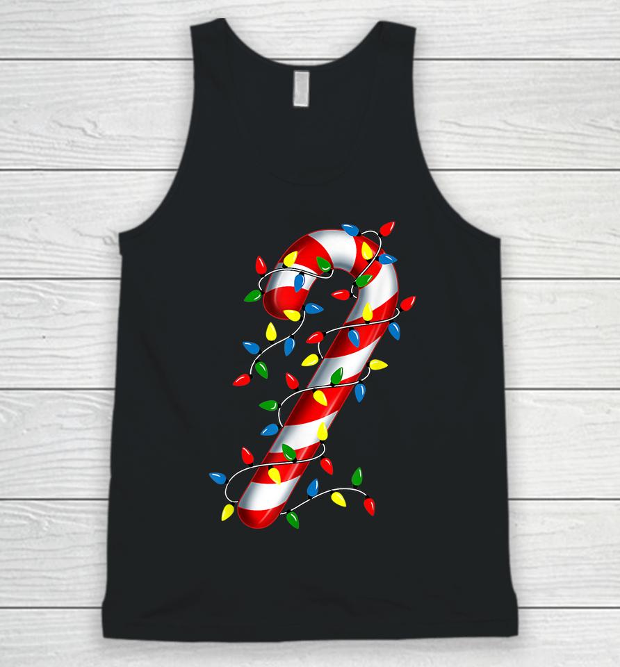 Candy Cane Merry And Bright Christmas Lights Candy Costume Unisex Tank Top