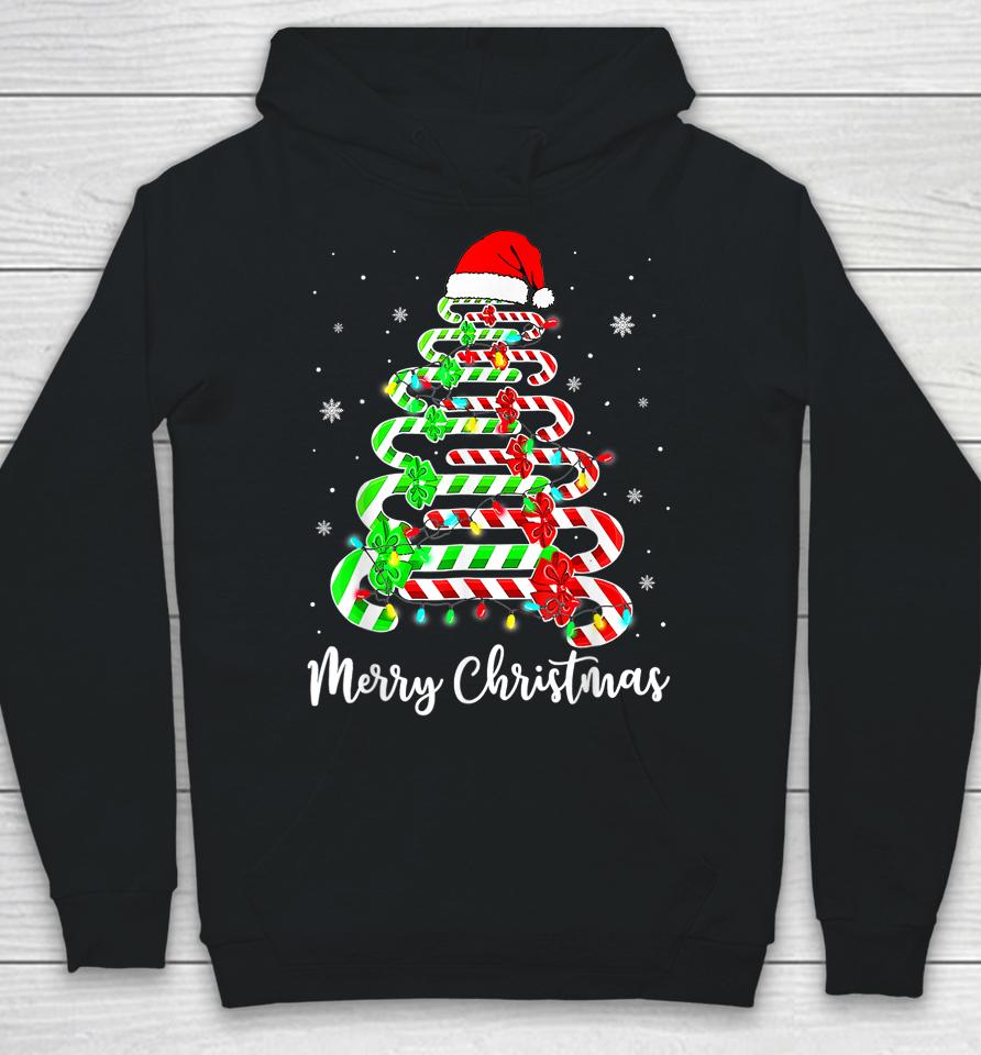 Candy Cane Santa Hat Funny Xmas Tree Merry Christmas Y'all Hoodie