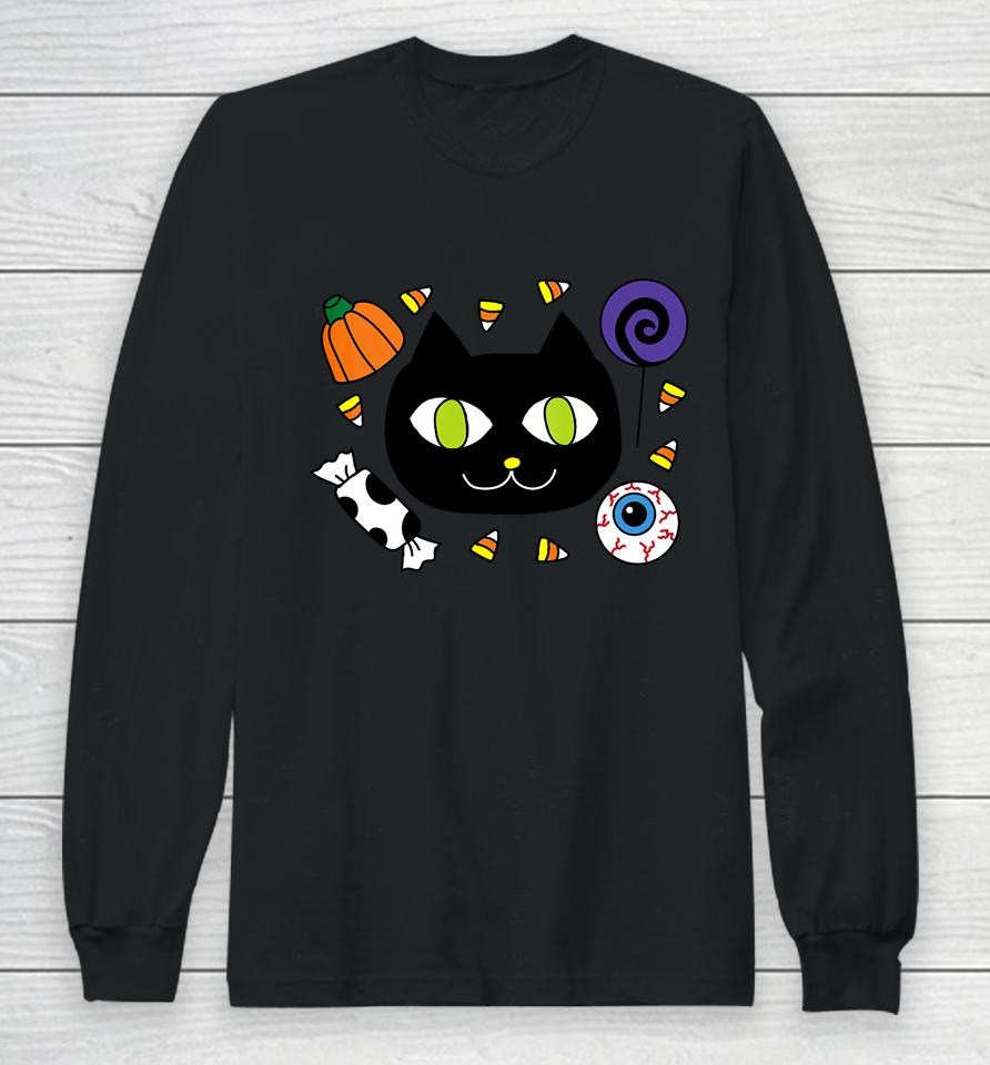 Candy Cat Halloween Long Sleeve T-Shirt