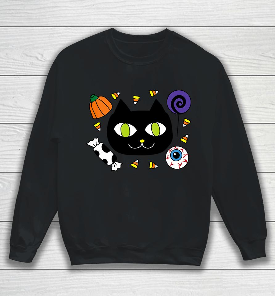 Candy Cat Halloween Sweatshirt