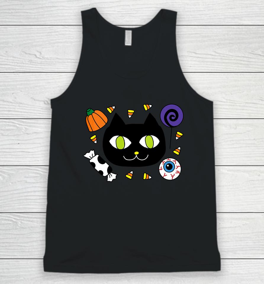Candy Cat Halloween Unisex Tank Top