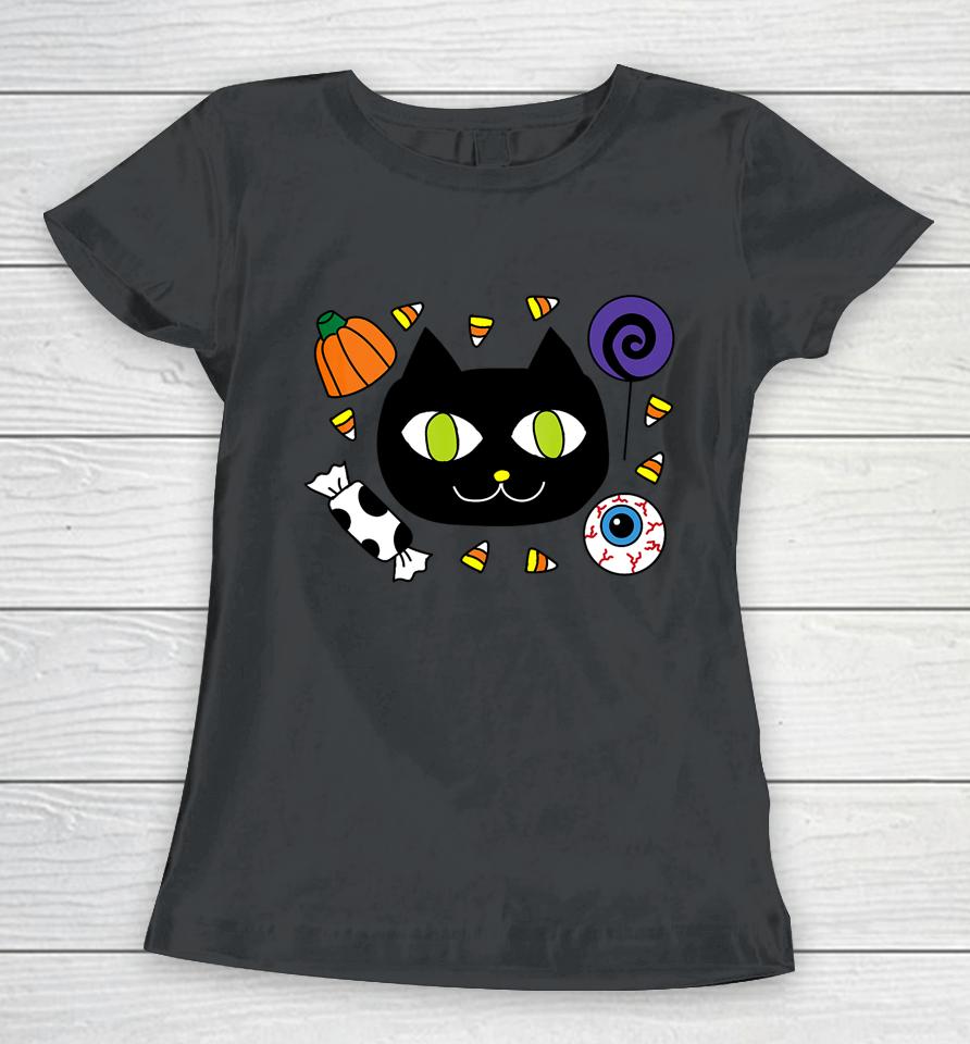 Candy Cat Halloween Women T-Shirt