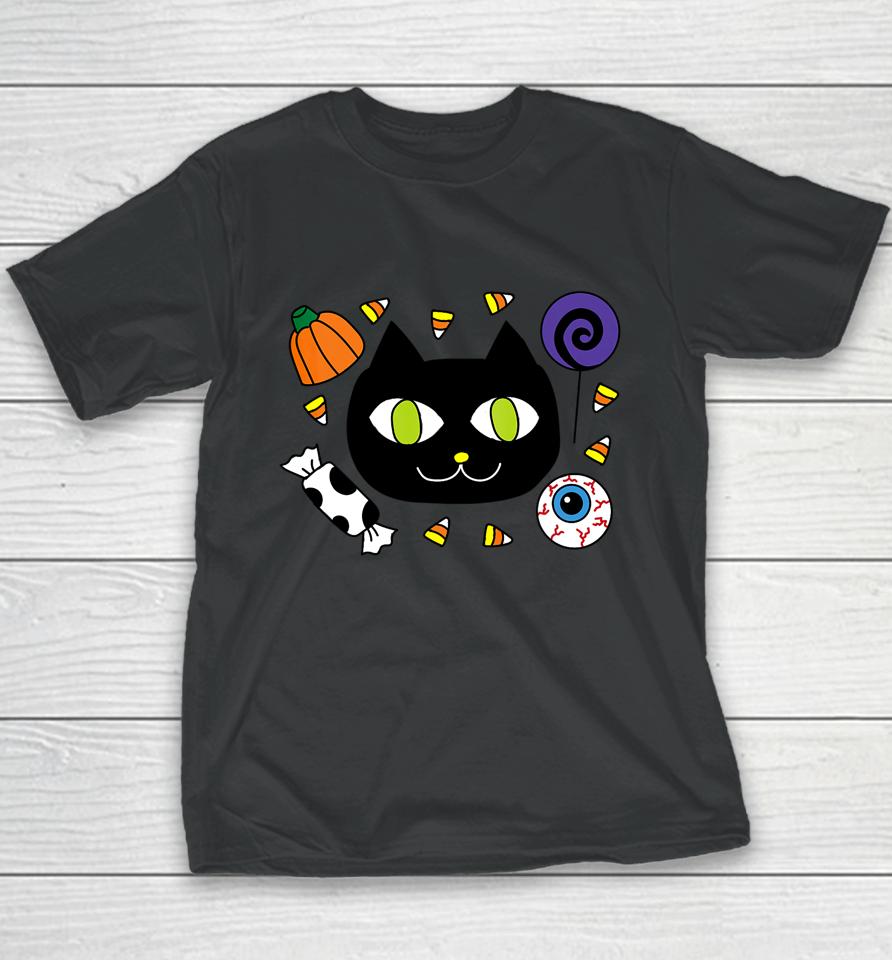 Candy Cat Halloween Youth T-Shirt