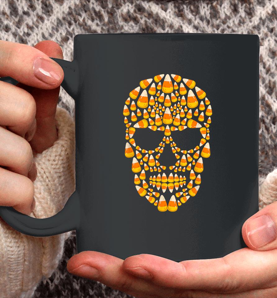 Candy Corn Skull Skeleton Halloween Coffee Mug