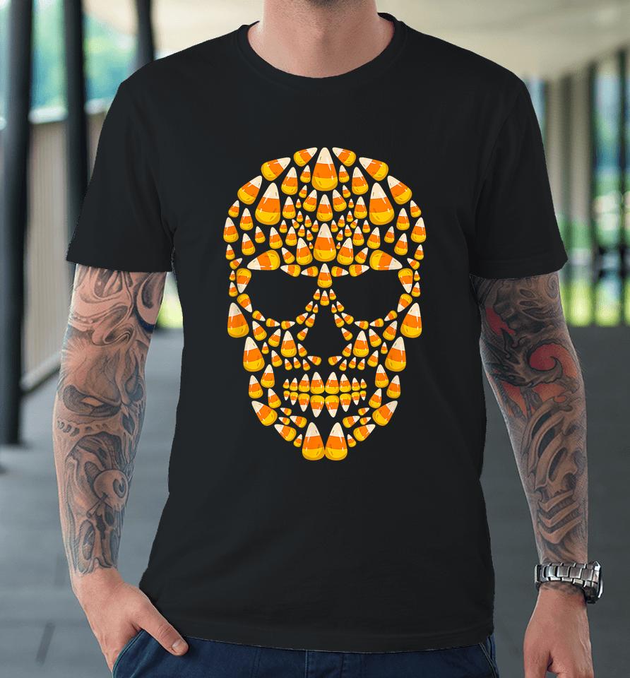 Candy Corn Skull Skeleton Halloween Premium T-Shirt
