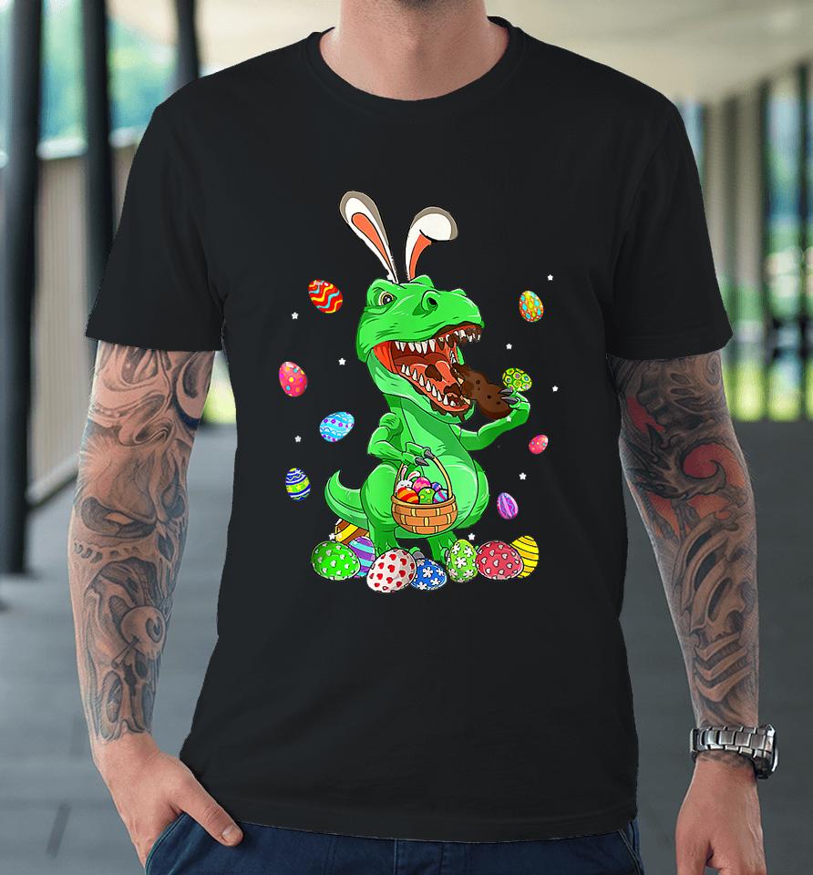 Candy Saurus Bunny Dinosaur Eating Chocolate Easter Candy Premium T-Shirt