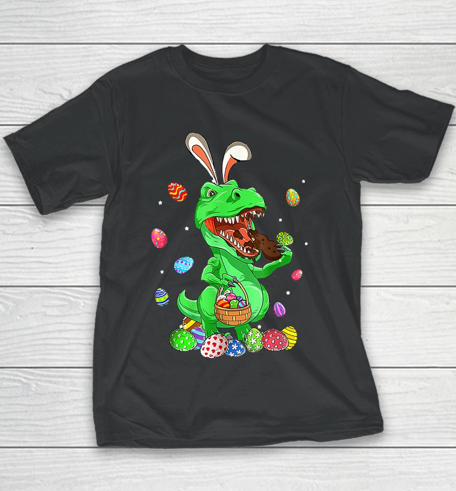 Candy Saurus Bunny Dinosaur Eating Chocolate Easter Candy Youth T-Shirt