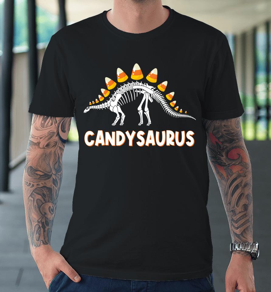 Candysaurus Candy Corn Dinosaur Halloween Premium T-Shirt