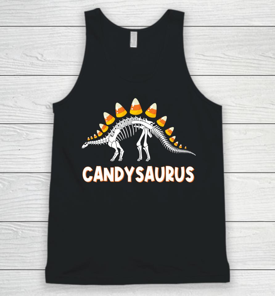 Candysaurus Candy Corn Dinosaur Halloween Unisex Tank Top