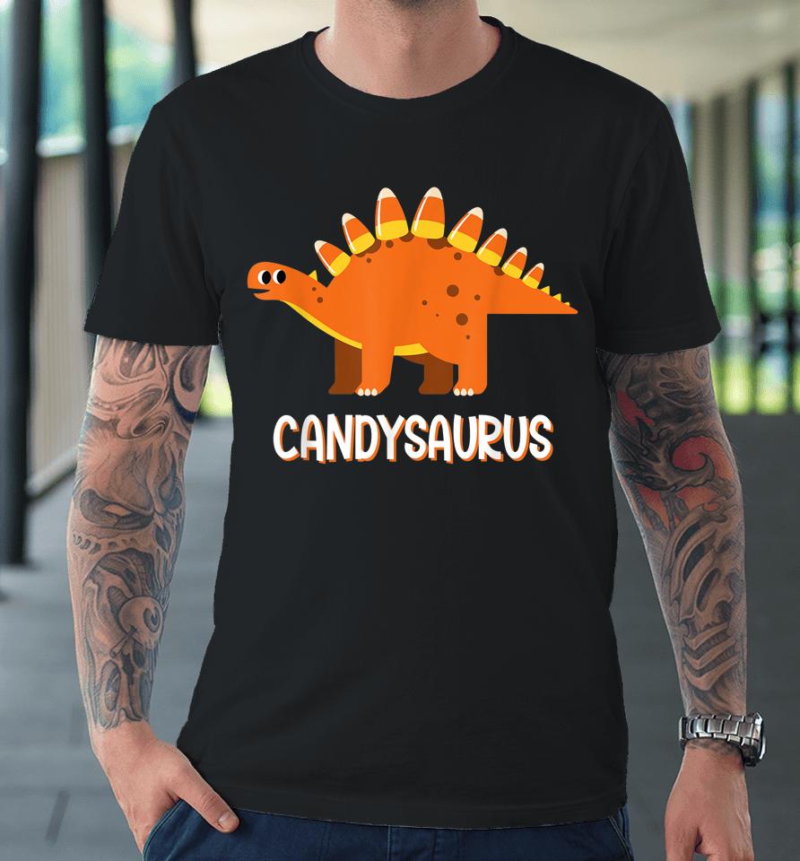 Candysaurus Candy Corn Dinosaur Halloween Premium T-Shirt
