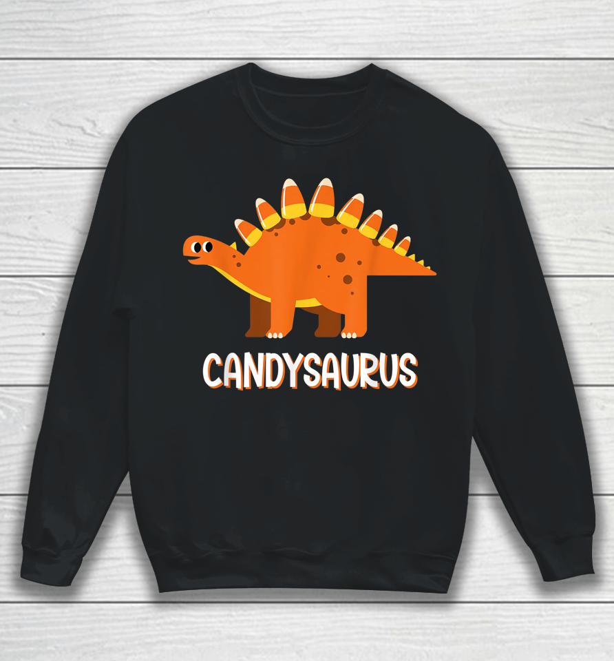 Candysaurus Candy Corn Dinosaur Halloween Sweatshirt