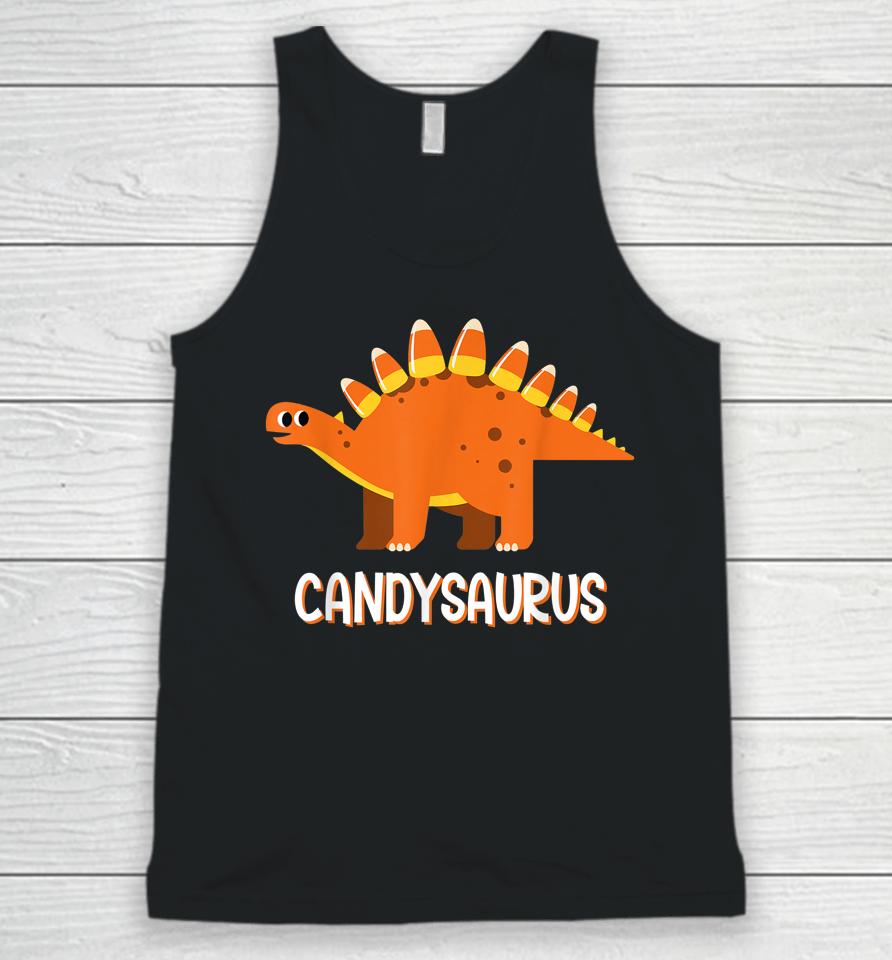 Candysaurus Candy Corn Dinosaur Halloween Unisex Tank Top