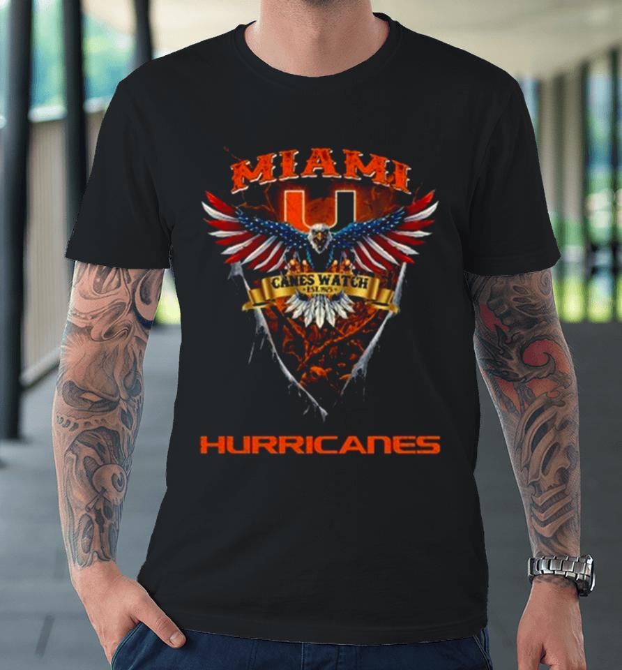 Canes Watch Miami Hurricanes Football Us Eagle Premium T-Shirt
