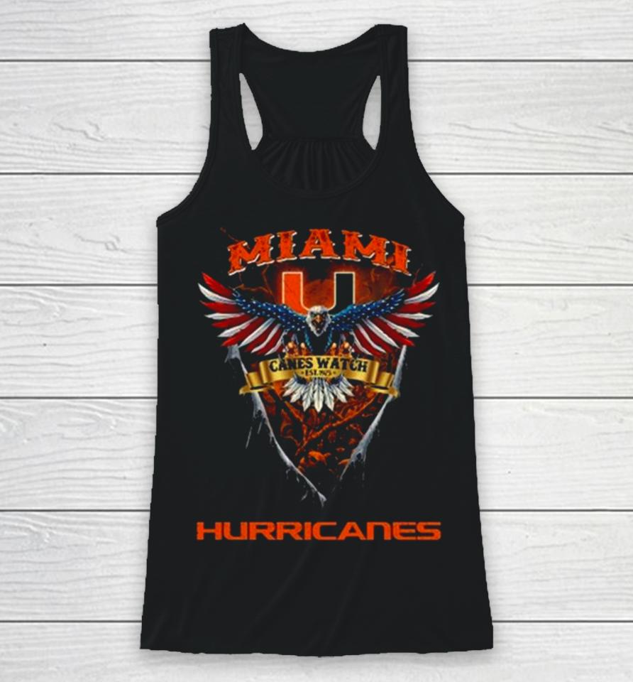 Canes Watch Miami Hurricanes Football Us Eagle Racerback Tank