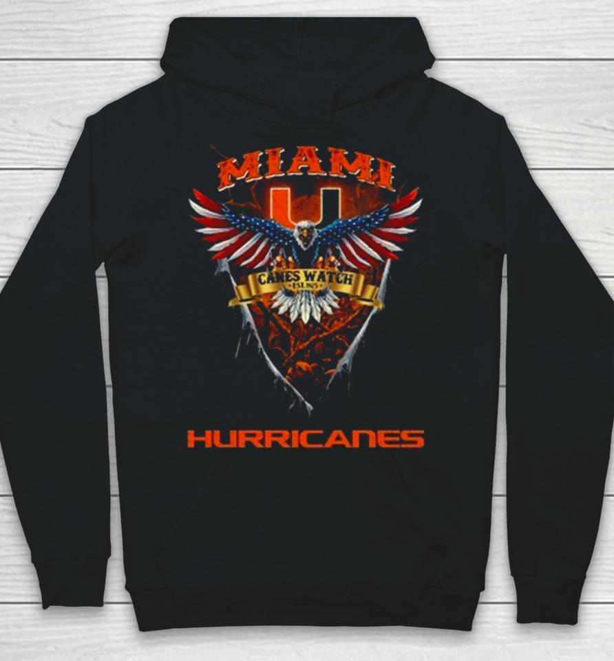 Canes Watch Miami Hurricanes Football Us Eagle Hoodie