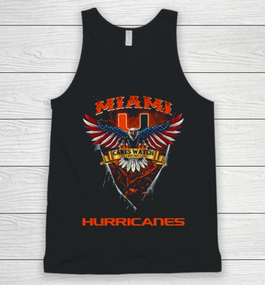 Canes Watch Miami Hurricanes Football Us Eagle Unisex Tank Top