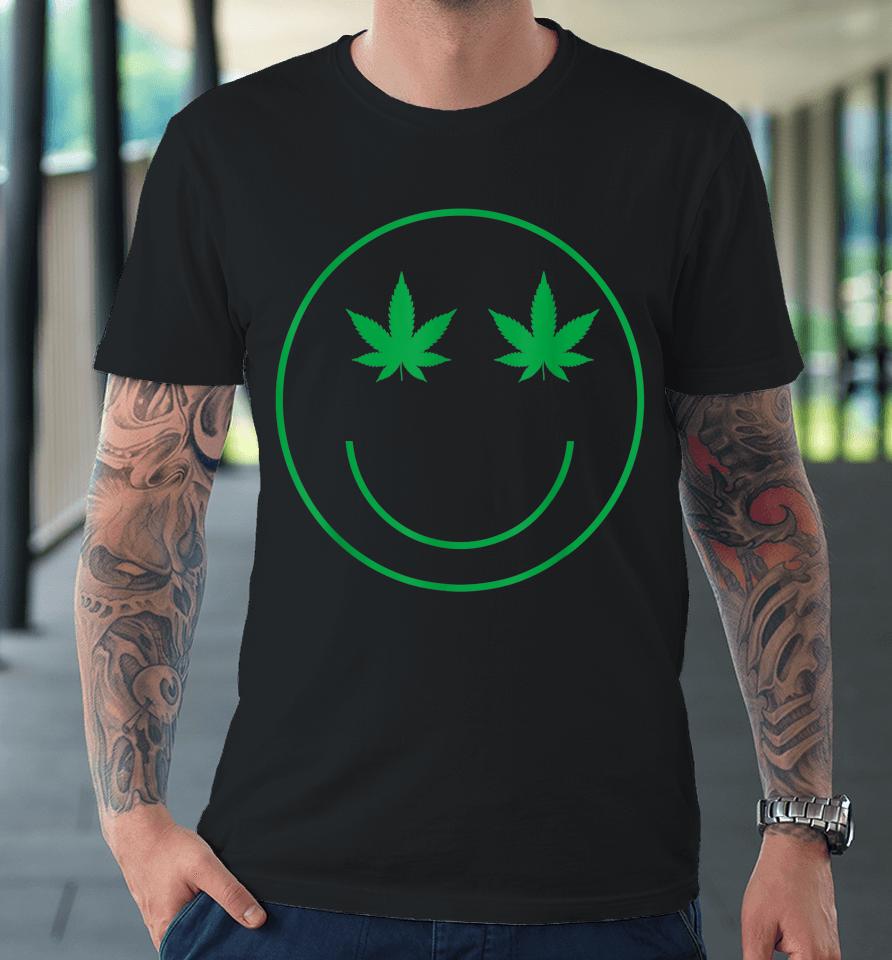 Cannabis Smile Green Cool 420 Marijuana Funny Weed Premium T-Shirt