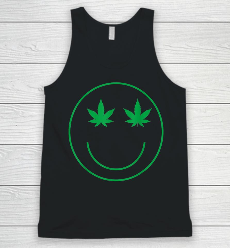 Cannabis Smile Green Cool 420 Marijuana Funny Weed Unisex Tank Top
