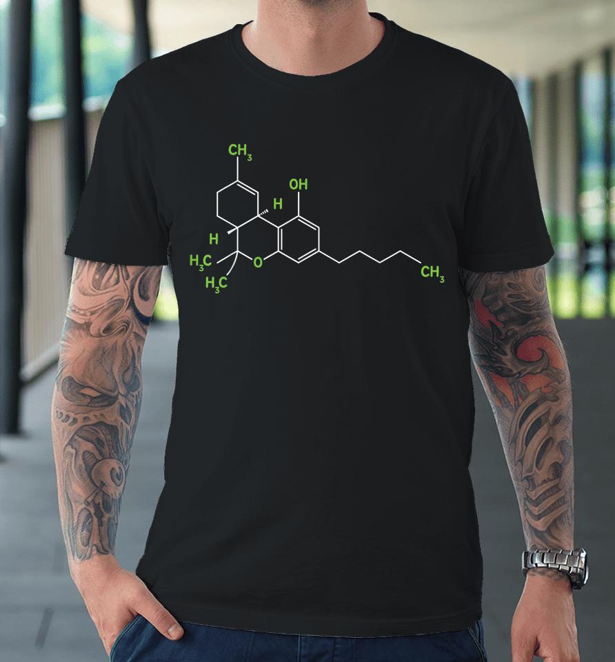 Cannabis Weed Pot Molecule Thc Marijuana Stoner Gift Premium T-Shirt